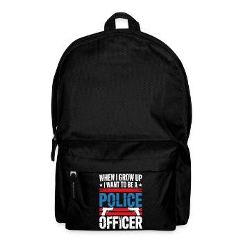 Wenn ich groß bin - Police Officer Design - Rucksack - Schwarz - Vorne