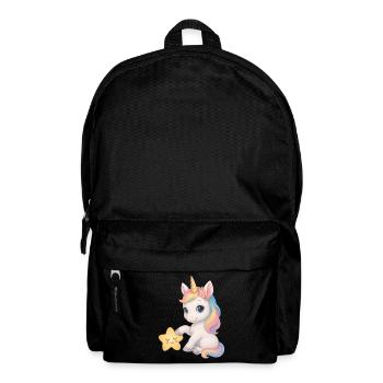Regenbogen Mädchen Einhorn Unicorn - Rucksack - Schwarz - Vorne