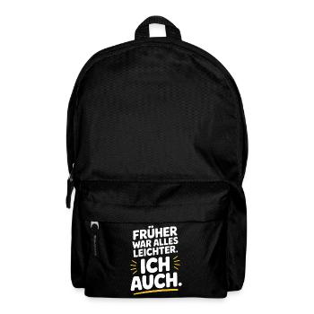 Früher War Alles Leichter Ich Auch 50. Geburtstag - Rucksack - Schwarz - Vorne