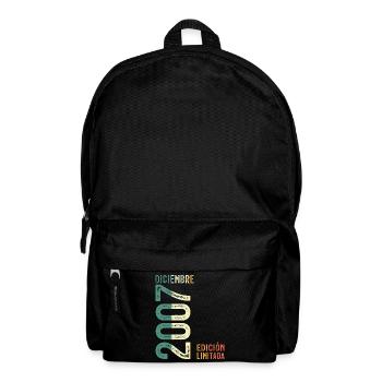 December 2007 Retro Vintage Birthday Gift - Backpack - black - Front