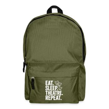 Eat Sleep Theatre Repeat - Rucksack - Olivgrün - Vorne