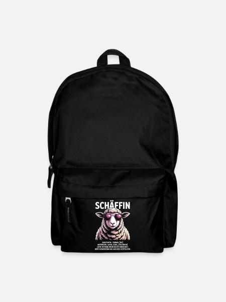 Schäffin Chefin Lustiges Schaf-Motiv - Backpack - black
