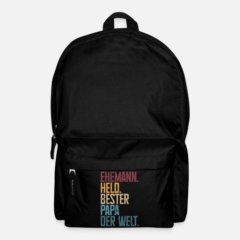Ehemann Held Bester Papa Der Welt Retro - Rucksack - Schwarz