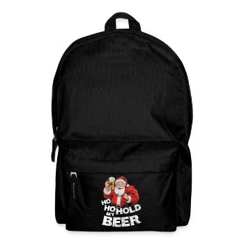 Weihnachtsmann mit Bier Spruch Ho Ho Hold my Beer - Rucksack - Schwarz - Vorne