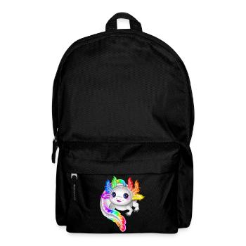 Regenbogen bunter Axolotl - Rucksack - Schwarz - Vorne
