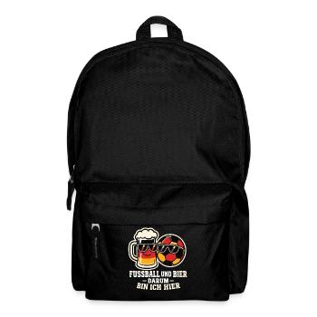 Fußball und Bier - Rucksack - Schwarz - Vorne
