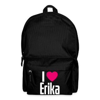 I Love Erika Pink Heart I Love Erika - Backpack - black - Front