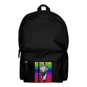 Be the King Rainbow Lion Motif Strong Animal - Backpack - black - Front