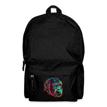 Neon Monkey Portrait Color Explosion - Backpack - black - Front