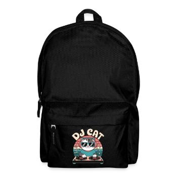 Lustige DJ Katze - Rucksack - Schwarz - Vorne