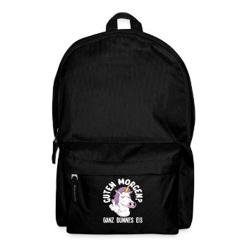 Guten Morgen Ganz dünnes Eis Einhorn - Rucksack - Schwarz - Vorne
