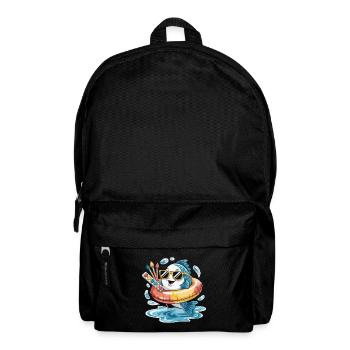 Color fish with sunglasses - Backpack - black - Front