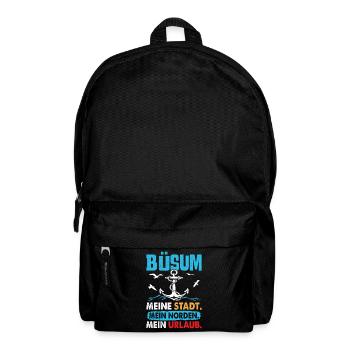 BÜSUM MEINE STADT MEIN NORDEN MEIN URLAUB Lustig - Rucksack - Schwarz - Vorne