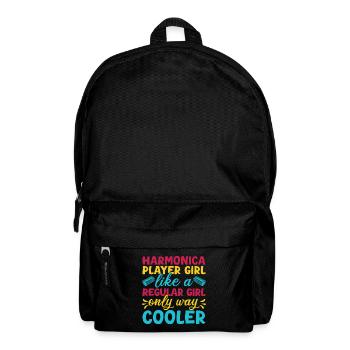 Drôle de joueuse d’harmonica fille comme une fille normale - Sac à dos - noir - Devant