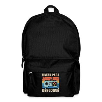 Dad Level Unlocked – Gamer Dad-to-be Gift - Backpack - black - Front