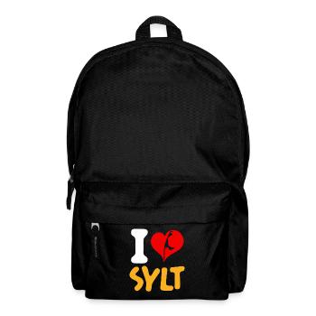 Nordsee Urlaub I LOVE SYLT Lustiges - Rucksack - Schwarz - Vorne