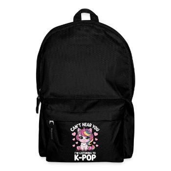 Kawaii Unicorn K-Pop Listener - Backpack - black - Front