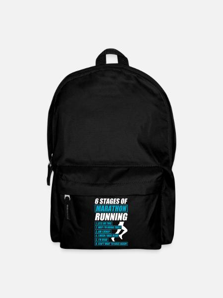 6 Stages of Marathon lustiges Lauf Joggen Läufer - Rucksack - Schwarz