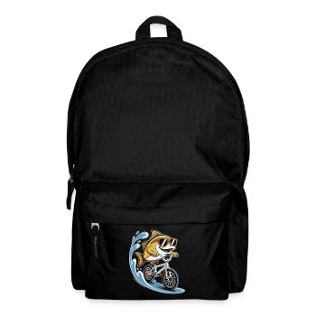Fish with sunglasses on bicycle - Backpack - black - Front