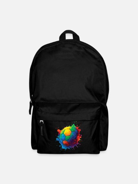 Color Splash Multicolor Fußball - Rucksack - Schwarz