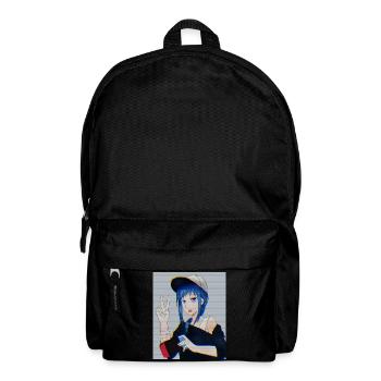 Retro Anime Gamer Girl Glitch Art Vaporwave Style - Backpack - black - Front