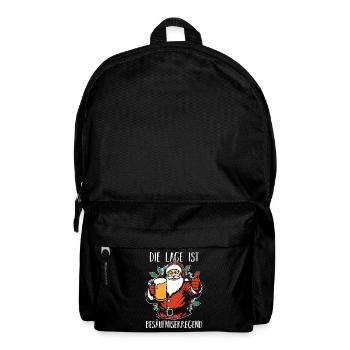 Weihnachtsmann Weihnachtszeit Bier Saufen Weihnach - Rucksack - Schwarz - Vorne