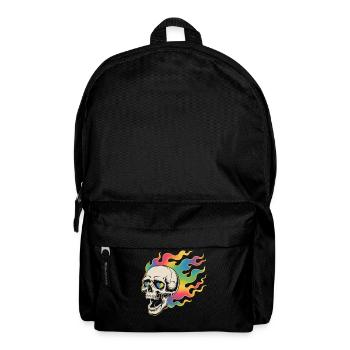 Crâne psychédélique dans un design de feu - Sac à dos - noir - Devant