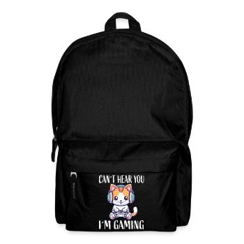 Kätzchen mit Headset beim Gaming - Rucksack - Schwarz - Vorne