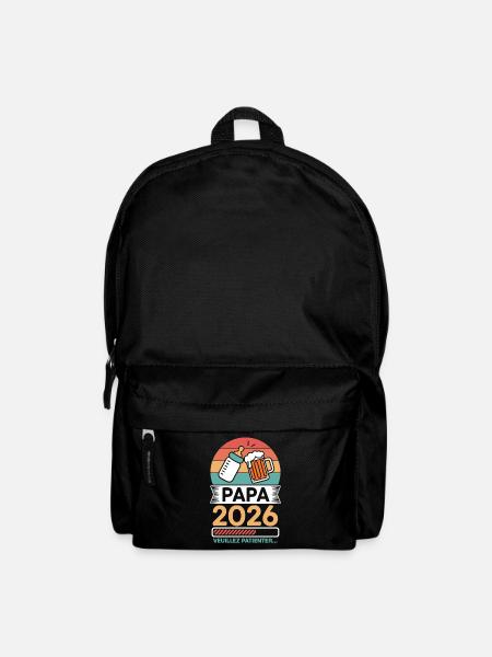 Papa 2026 Bitte warte Zukünftiger Papa-Humor - Rucksack - Schwarz
