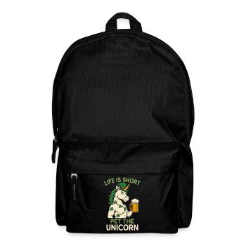 Life is Short – Unicorn Cheers - Backpack - black - Front