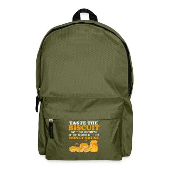 Honey Biscuit Slogan Art - Sac à dos - vert olive - Devant