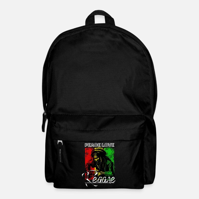 Frieden Liebe Reggae Rastafari Gitarre - Rucksack - Schwarz