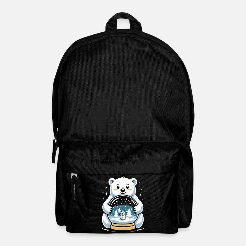 Polarbaer Schneekugel Impression - Rucksack - Schwarz