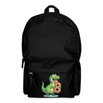 Dino 8 Geburtstag lustig süß Kinder Geschenk 8 Jah - Rucksack - Schwarz - Vorne
