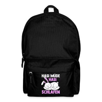 Shlafshirt Hase Hasi Müde Hasi Schlafen - Rucksack - Schwarz - Vorne