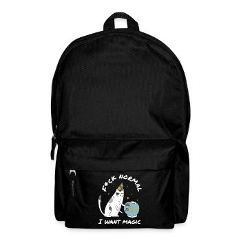 Merde Normal Je veux de la magie – Chat Sorcier Mignon - Sac à dos - noir - Devant