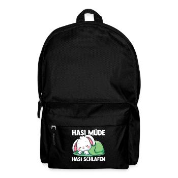 Shlafshirt Hase Hasi Müde Hasi Schlafen - Rucksack - Schwarz - Vorne