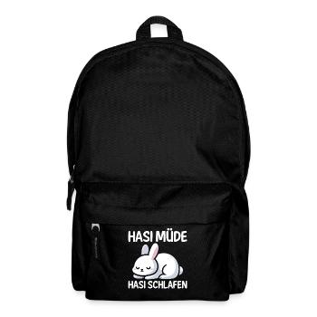 Shlafshirt Hase Hasi Müde Hasi Schlafen - Rucksack - Schwarz - Vorne