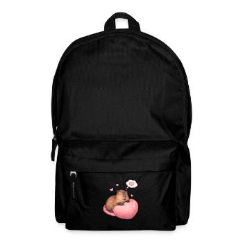 Schlafendes Capybara – Cozy Herzmotiv - Rucksack - Schwarz - Vorne