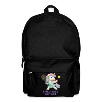 Spiel Satz Glitzer, Tennis Einhorn, Glam - Rucksack - Schwarz - Vorne