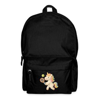 Tennis Einhorn süß, Kinder Motiv, Sportfun - Rucksack - Schwarz - Vorne