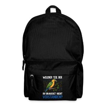 Understanding colorful parrot? - Backpack - black - Front