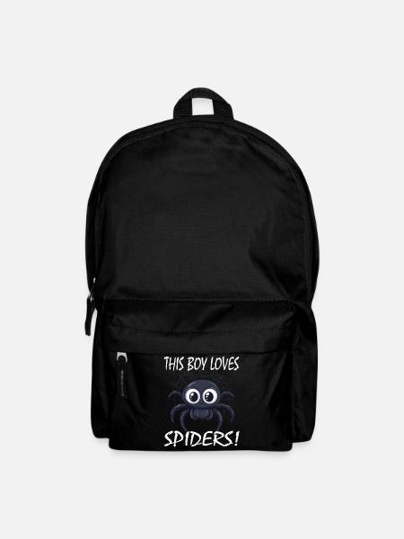 Junge liebt Spinnen - Rucksack - Schwarz