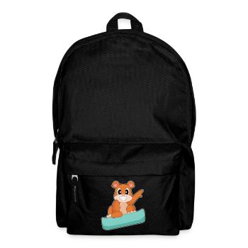 Bear Snowboarder Snowboard Winter Sports - Backpack - black - Front