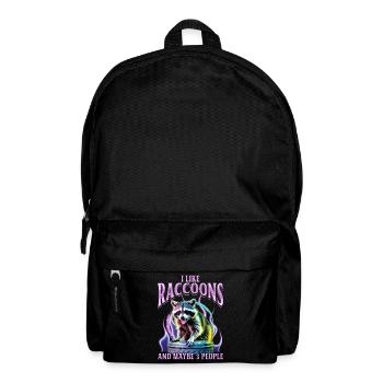 Funny Raccoon - Rucksack - Schwarz - Vorne