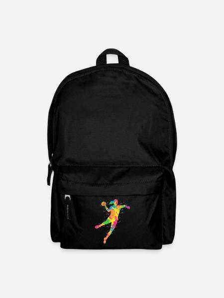 Handball Frauen bunt Handballspieler Handballerin - Rucksack - Schwarz