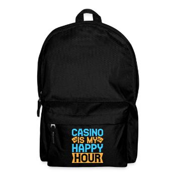 Gambling Fan Casino Is My Happy Hour Casino - Backpack - black - Front