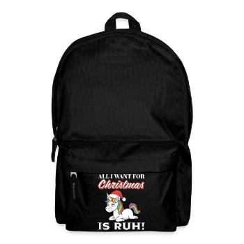 Licorne de Noël avec crinière arc-en-ciel - Sac à dos - noir - Devant