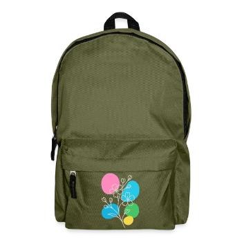 Minimalist Floral Graphic, Boho Summer - Backpack - olive green - Front
