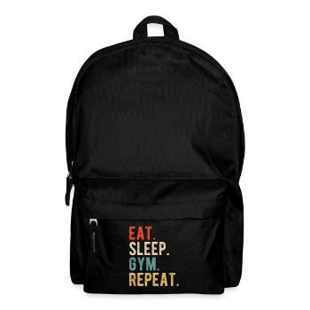 Eat Sleep Gym Repeat Retro Fitness Quote - Rucksack - Schwarz - Vorne
